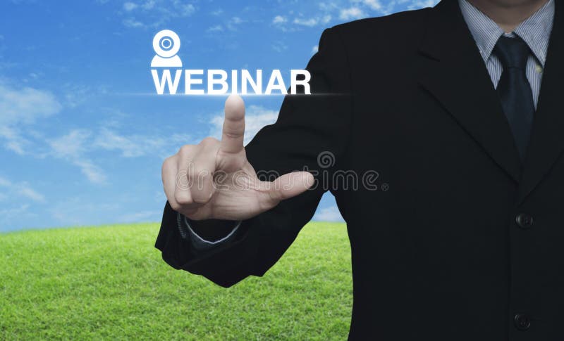 Seminar online concept stock images