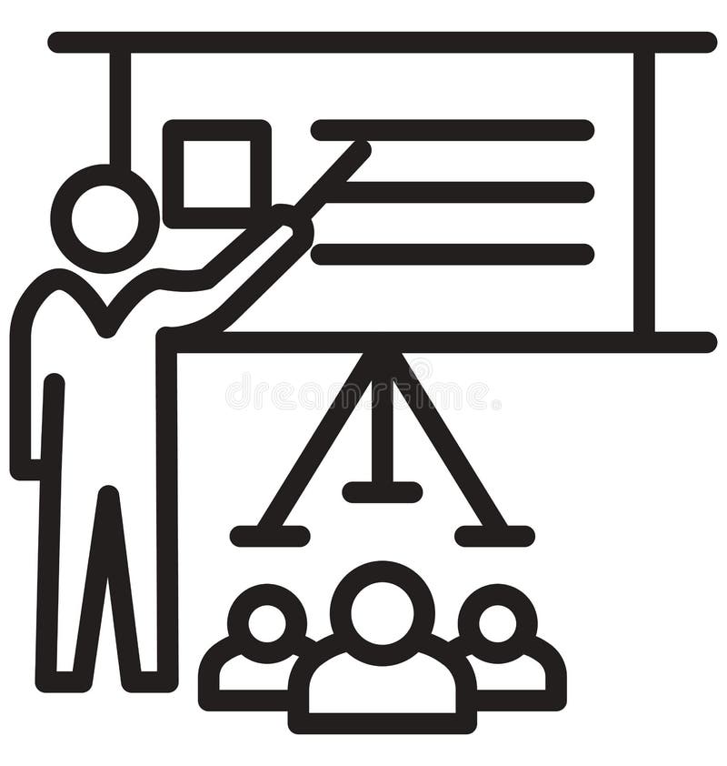 Seminar, training line isolated vector icon can be easily modified and edit royalty free illustration