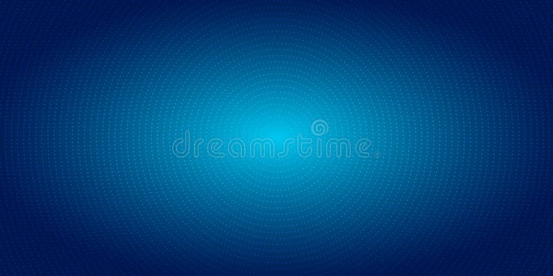 Semiton punctat al punctelor radiale abstracte pe fundalul gradientului albastru. concept digital de tehnologie, iluminat futurist royalty free illustration