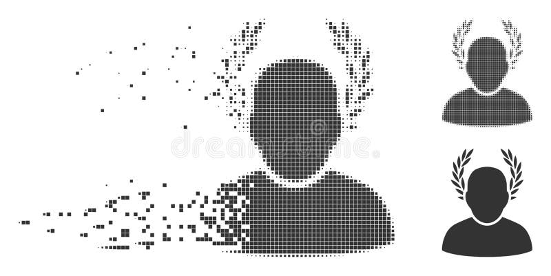 Semitono dissolto Caesar Icon del pixel illustrazione vettoriale