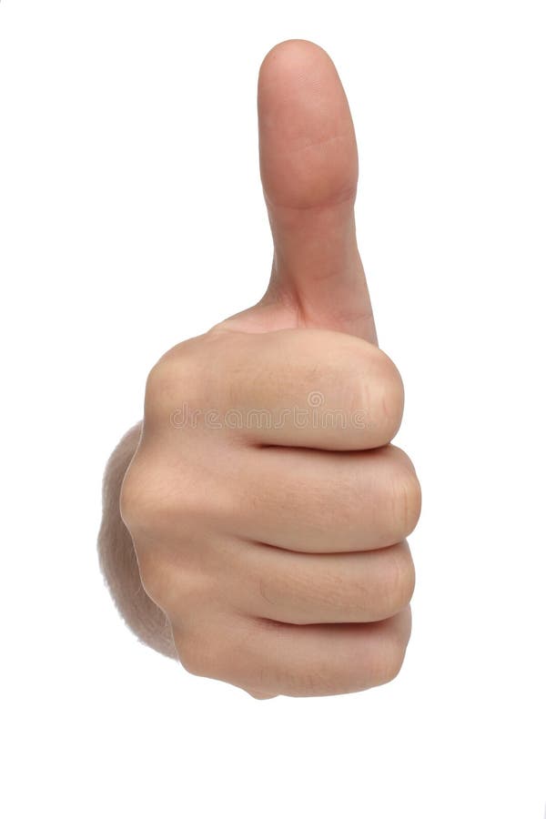 Semn masculin mână cu degetul mare stock photos