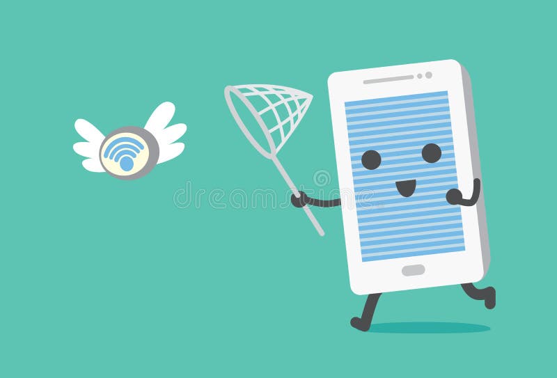 Semnal WIFI de recepție prin telefon vector illustration