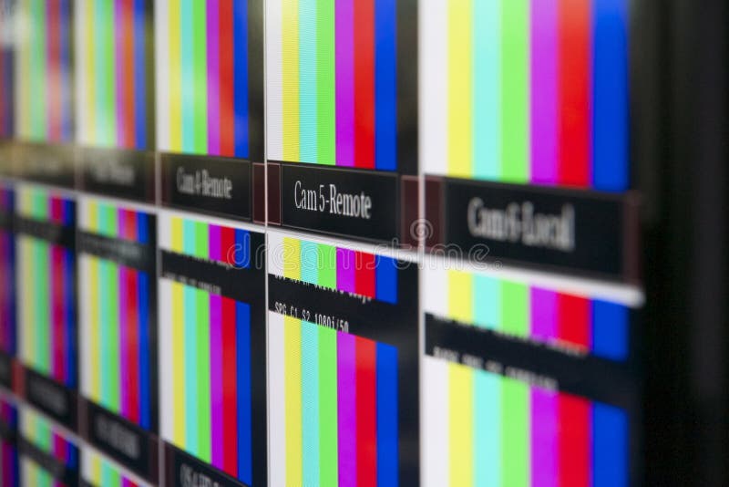Semnul on-air într-o cameră de control TV stock photos