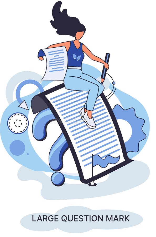 Semnul de întrebare cu solicitare de răspuns. metafora conceptului de problemă și soluție. întrebări. asistență directă solicitată stock illustration