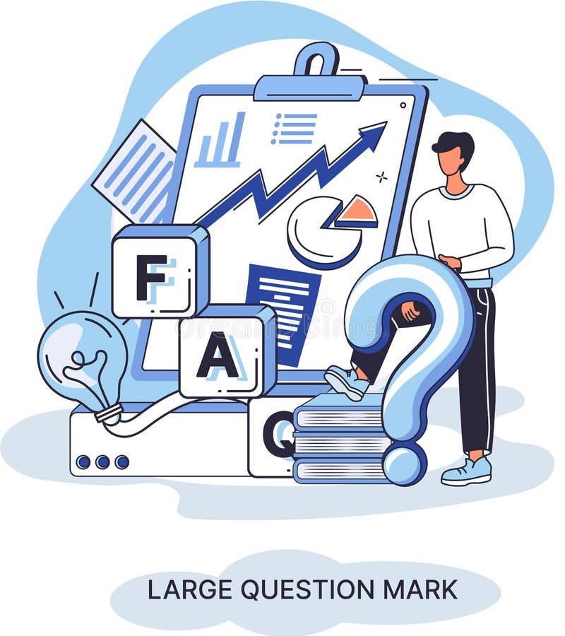 Semnul de întrebare cu solicitare de răspuns. metafora conceptului de problemă și soluție. întrebări. asistență directă solicitată vector illustration