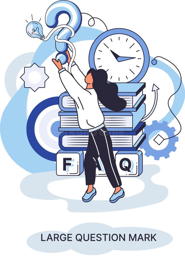 Semnul de întrebare cu solicitare de răspuns. metafora conceptului de problemă și soluție. întrebări. asistență directă solicitată stock illustration