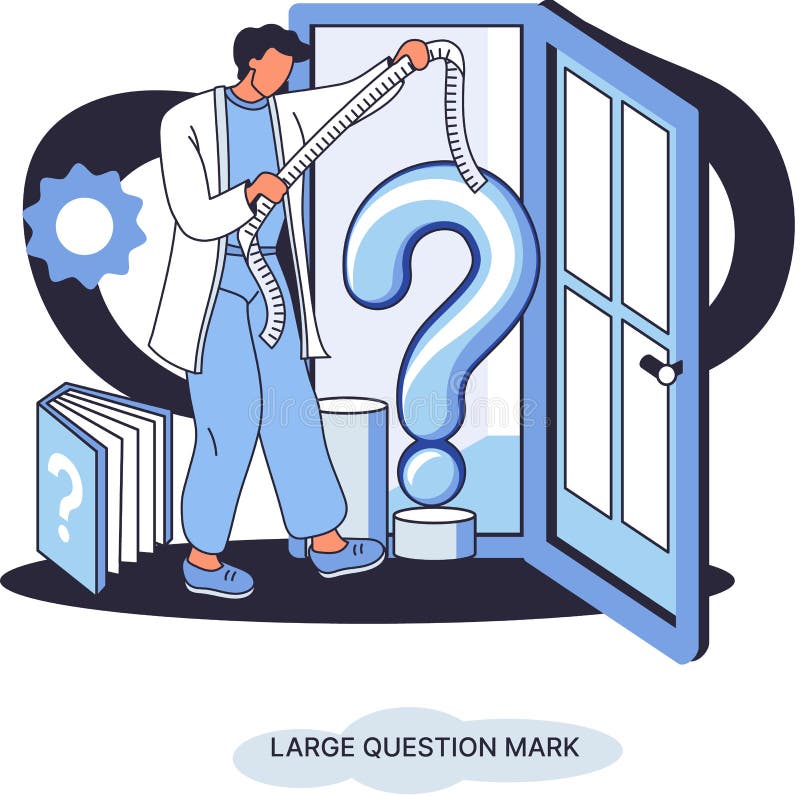 Semnul de întrebare cu solicitare de răspuns. metafora conceptului de problemă și soluție. întrebări. asistență directă solicitată vector illustration