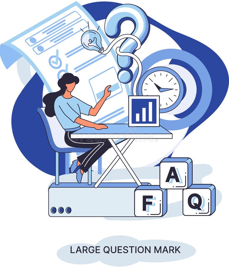 Semnul de întrebare cu solicitare de răspuns. metafora conceptului de problemă și soluție. întrebări. asistență directă solicitată vector illustration