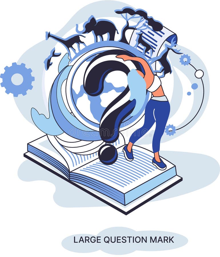 Semnul de întrebare cu solicitare de răspuns. metafora conceptului de problemă și soluție. întrebări. asistență directă solicitată vector illustration