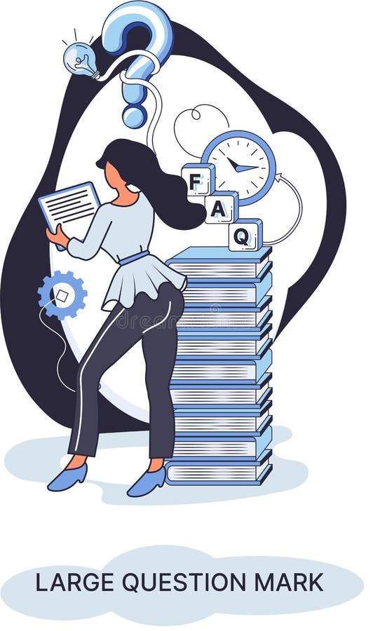 Semnul de întrebare cu solicitare de răspuns. metafora conceptului de problemă și soluție. întrebări. asistență directă solicitată vector illustration