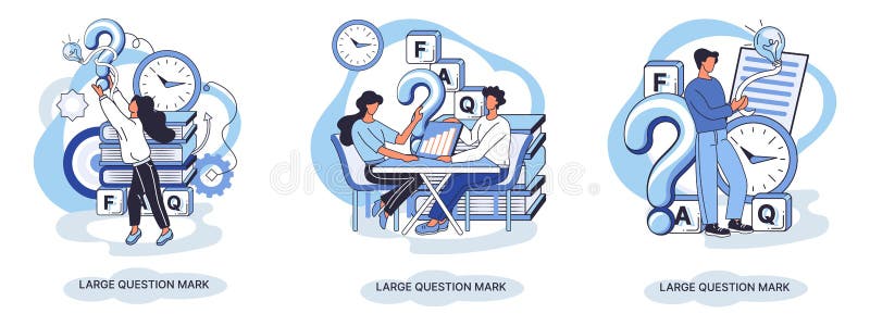 Semnul de întrebare cu solicitare de răspuns. metafora conceptului de problemă și soluție. întrebări. asistență directă solicitată vector illustration