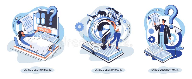 Semnul de întrebare cu solicitare de răspuns. metafora conceptului de problemă și soluție. întrebări. asistență directă solicitată stock illustration