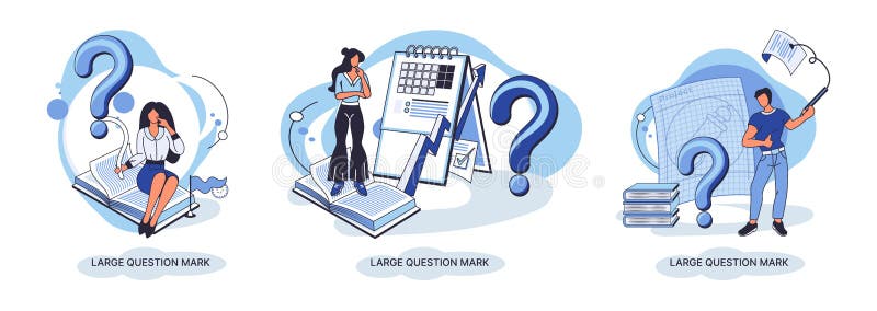 Semnul de întrebare cu solicitare de răspuns. metafora conceptului de problemă și soluție. întrebări. asistență directă solicitată vector illustration