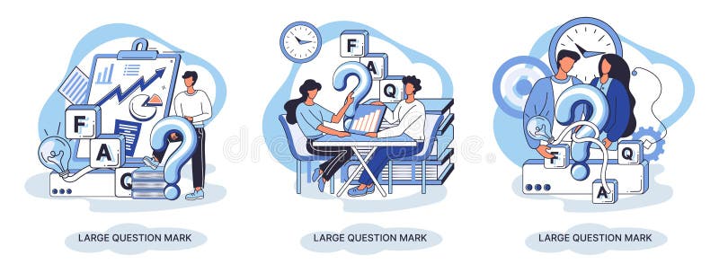 Semnul de întrebare cu solicitare de răspuns. metafora conceptului de problemă și soluție. întrebări. asistență directă solicitată vector illustration