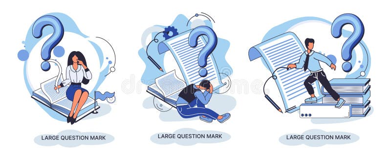 Semnul de întrebare cu solicitare de răspuns. metafora conceptului de problemă și soluție. întrebări. asistență directă solicitată vector illustration