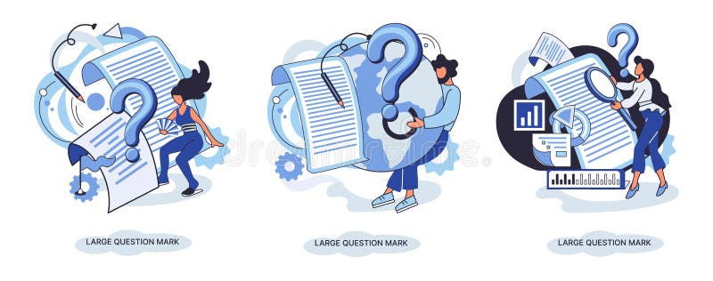 Semnul de întrebare cu solicitare de răspuns. metafora conceptului de problemă și soluție. întrebări. asistență directă solicitată vector illustration