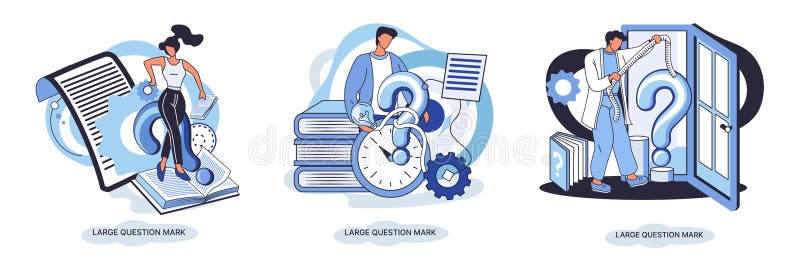 Semnul de întrebare cu solicitare de răspuns. metafora conceptului de problemă și soluție. întrebări. asistență directă solicitată vector illustration
