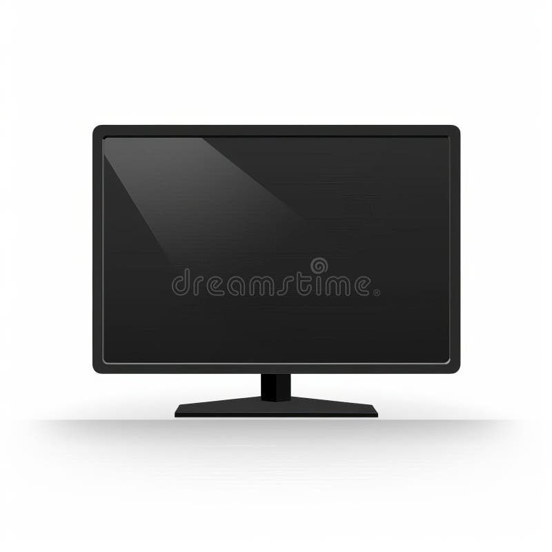 Semplicistica tv nera con design industriale chiaro illustrazione di stock