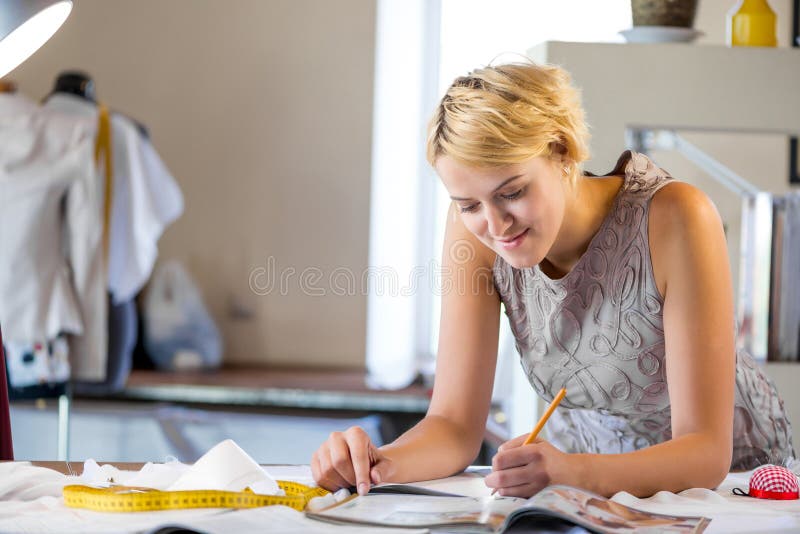 Sempstress at work stock image. Image of fashion, material - 44288987