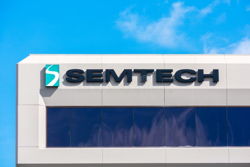 Semtech sign at HQ in Silicon Valley. Semtech Corporation is a supplier of analog and mixed-signal semiconductors