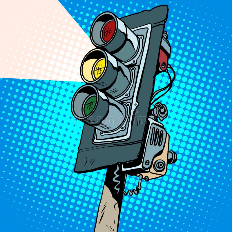 Semáforo amarillo ilustración del vector Semáforo amarillo ilustración del vector