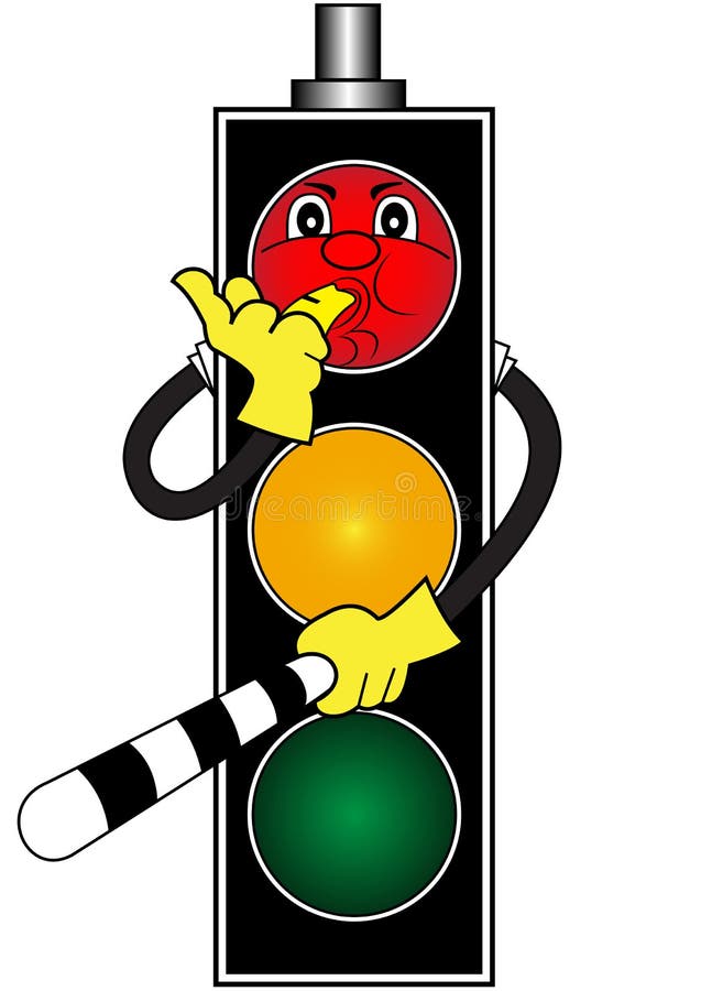 Cartoon illustration of a red traffic light. Cartoon illustration of a red traffic light