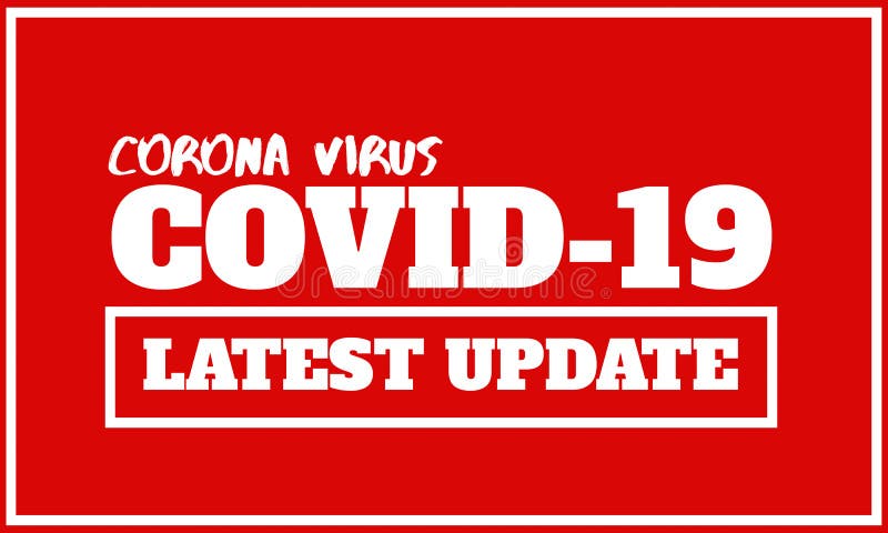Senaste uppdatering av corona virus covid19 illustration av röd bakgrund.