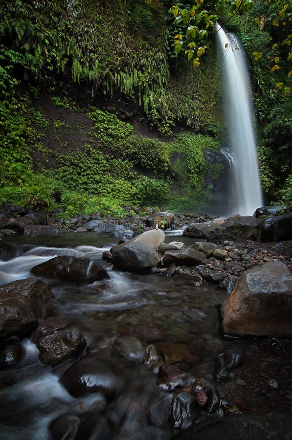 Sendeng Gile Waterfall Desa Senaru Lombok  Indonesia Stock 