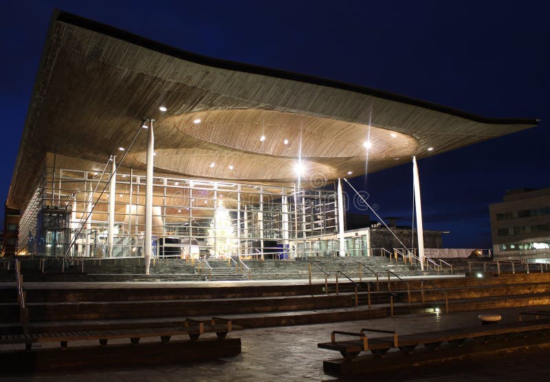 Senedd in de Baai van Cardiff, Wales stock fotografie Senedd in de Baai van Cardiff, Wales stock fotografie