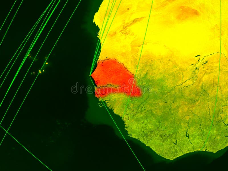 Senegal no mapa digital ilustração do vetor Senegal no mapa digital ilustração do vetor