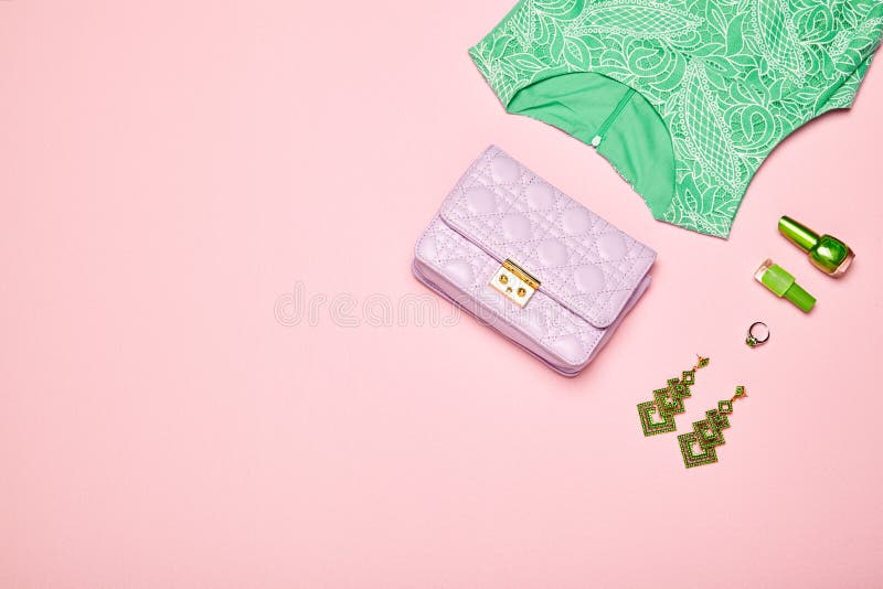 Senhora Accessories Set da forma foto de stock Senhora Accessories Set da forma foto de stock