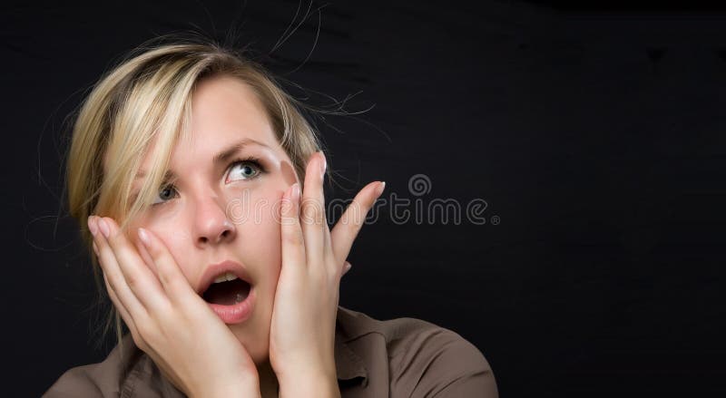 Jovem surpreendida imagens de stock