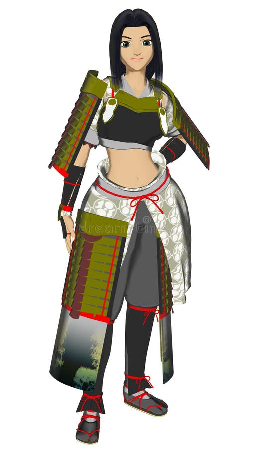 Senhora Samurai do Anime ilustração royalty free Senhora Samurai do Anime ilustração royalty free
