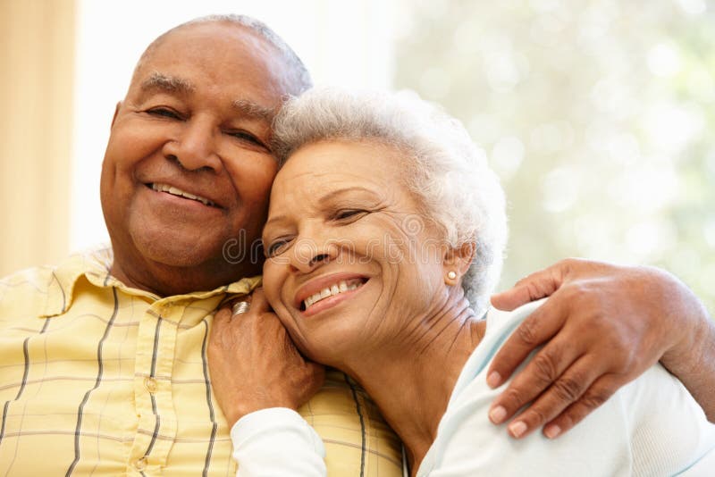 Senior African American couple at home