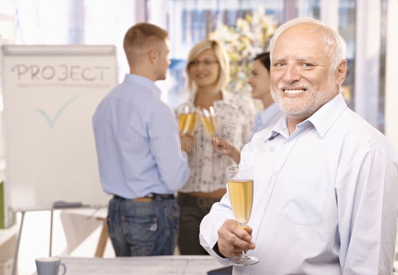 Senior businessman celebrating in office royalty free stock photography Senior businessman celebrating in office royalty free stock photography