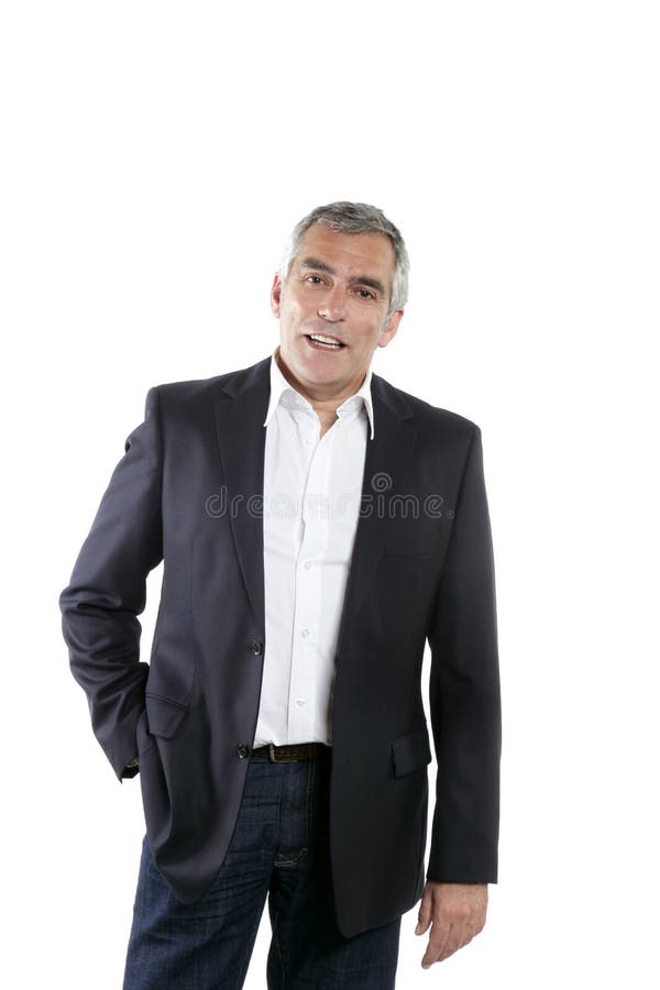 Senior businessman portrait black suit over white royalty free stock image Senior businessman portrait black suit over white royalty free stock image