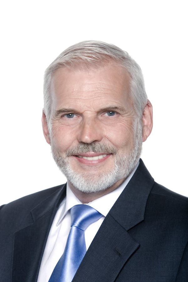 Senior businessman portrait toothy smiling