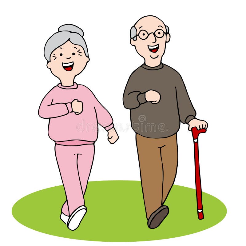 Senior Citizens Walking. 