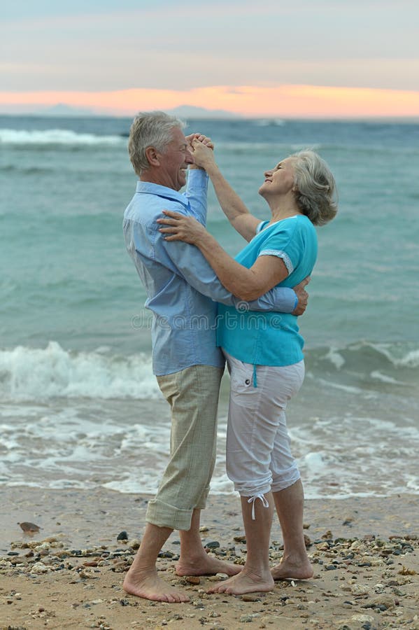 Senior Couple On A Beach Stock Image Image Of Pleasure 39124629
