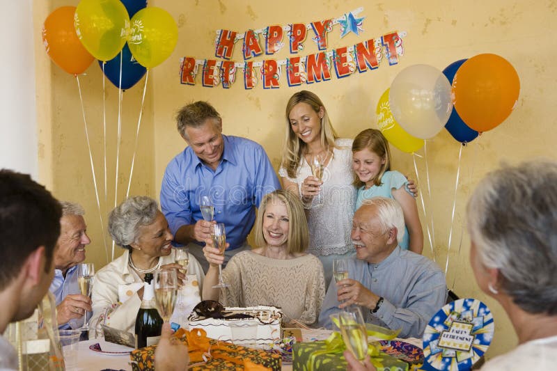 Senior Couple Celebrating Retirement Party