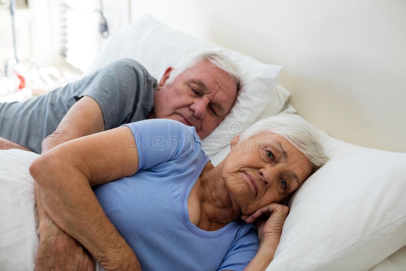 Senior Couple Sleeping in the Bedroom Stock Photo Image of bedroom