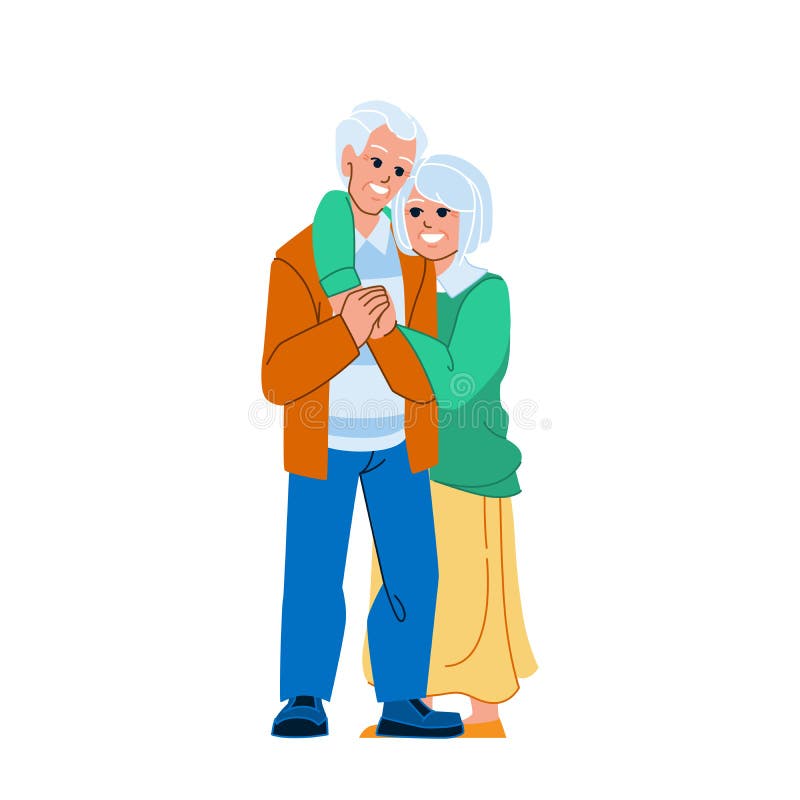Senior couple vector stock illustration. Illustration of smile - 251296899