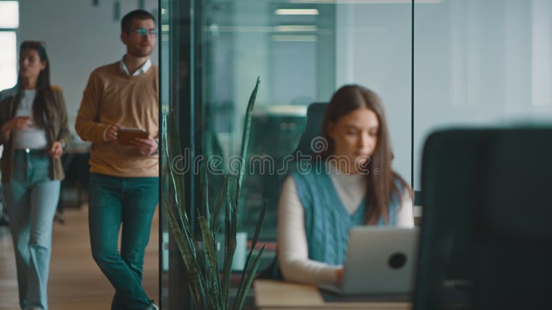 Senior empresario barbudo profesional de TI comerciante e inversor criptográfico usando una tableta digital en un coworking modern almacen de video