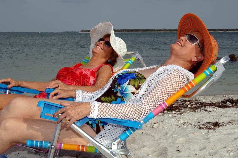 Senior Friends Beach Vacation Royalty Free Stock Photography Image