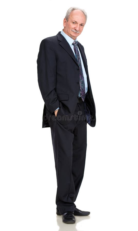 Senior full length businessman stock image