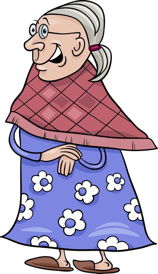 Senior Grandmother Cartoon Illustration Stock Vector - Image: 41295715