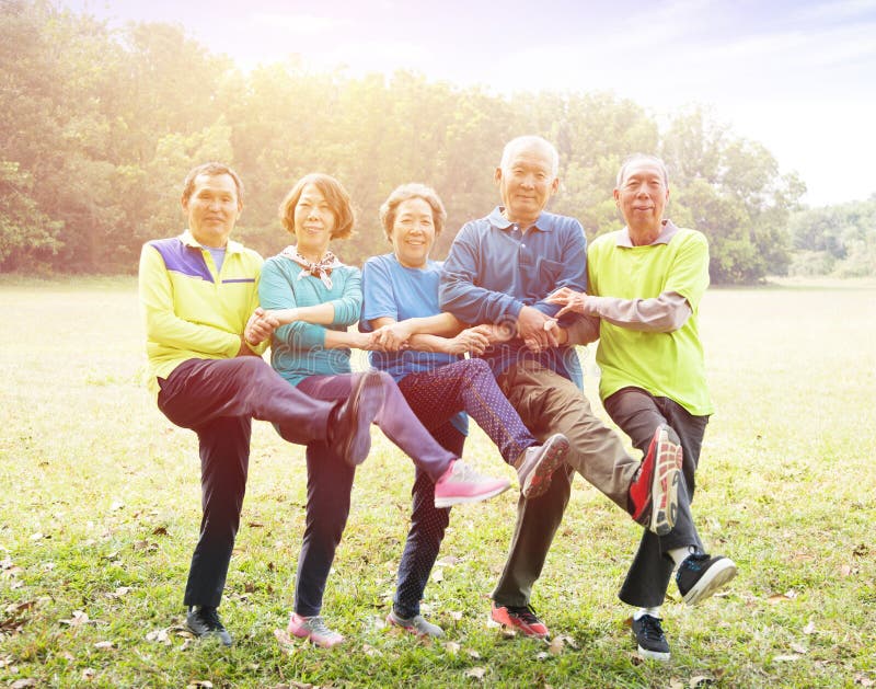Senior Group Friends Exercise and dance stock photos Senior Group Friends Exercise and dance stock photos