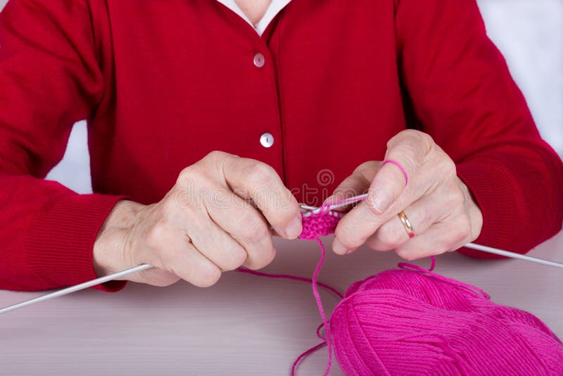 Senior knitting stock photo. Image of family, handle, pattern 1845806