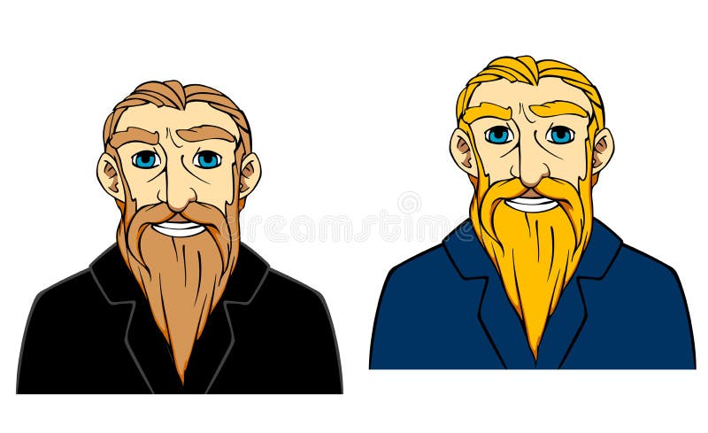 Senior man with beard stock vector. Illustration of model - 30951956