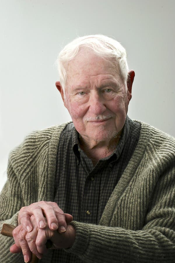 Senior man with cane